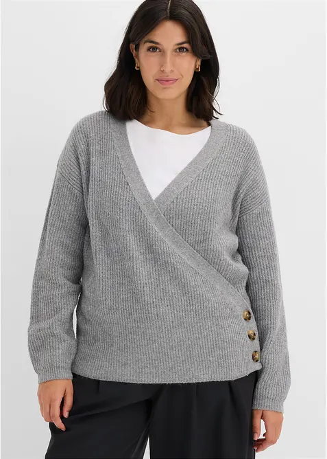 Oversizetr&ouml;ja med omlottlook, bonprix