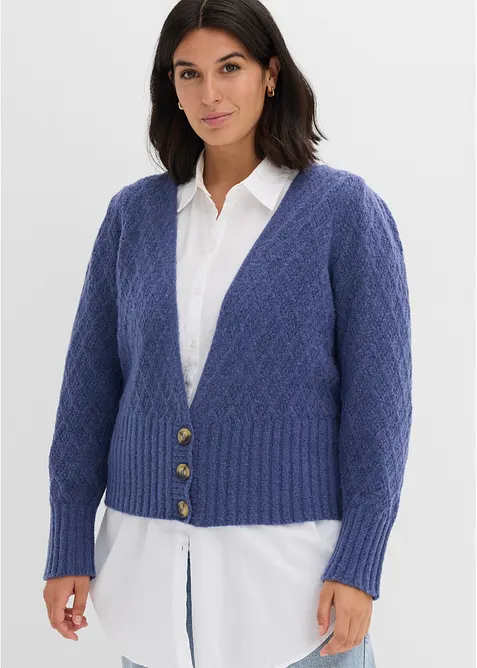 Finstickad cardigan, bonprix
