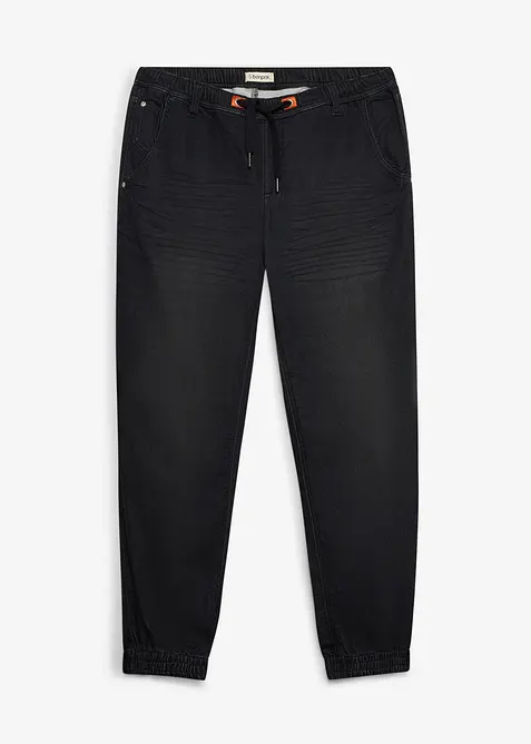 Joggerjeans i Regular fit med res&aring;rmidja, straight, bonprix
