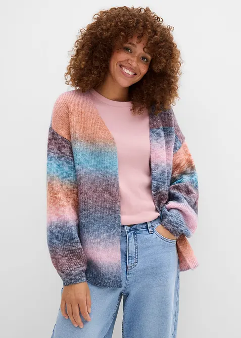 Grovstickad cardigan, bonprix