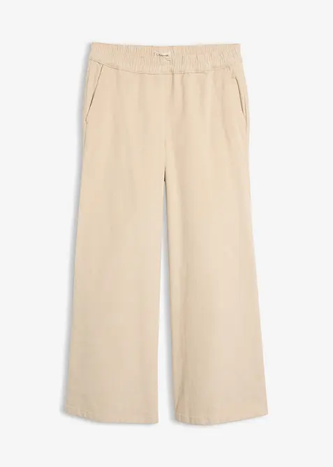 Manchesterbyxa i bomullsmix, high waist, bonprix