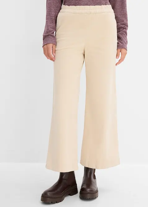 Manchesterbyxa i bomullsmix, high waist, bonprix
