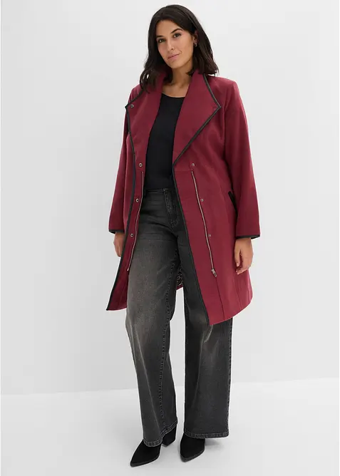 Kort kappa med yllelook, bonprix
