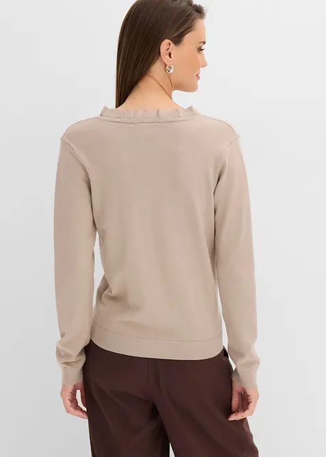 Finstickad cardigan av viskosmix med mjukt fall, bonprix
