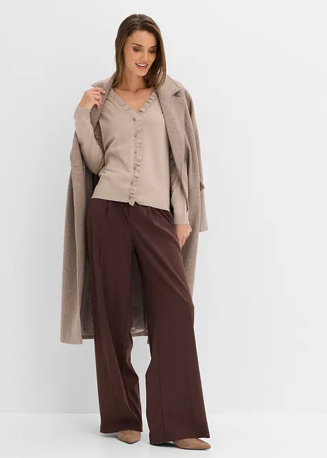 Finstickad cardigan av viskosmix med mjukt fall, bonprix