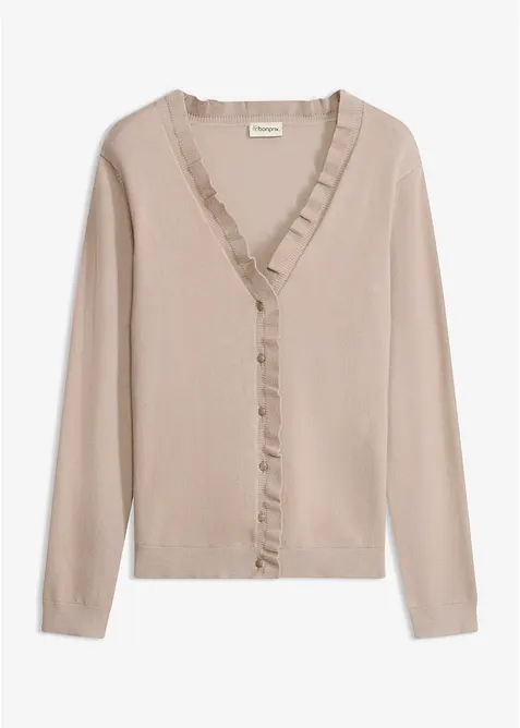 Finstickad cardigan av viskosmix med mjukt fall, bonprix