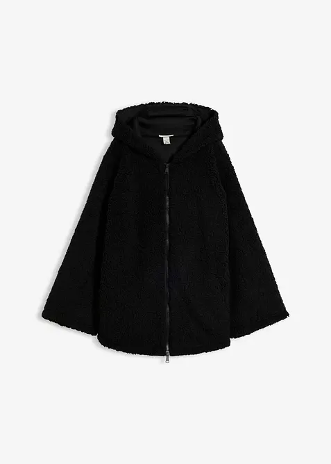 A-linjeformad teddyfleecejacka med slits i sidan, bonprix
