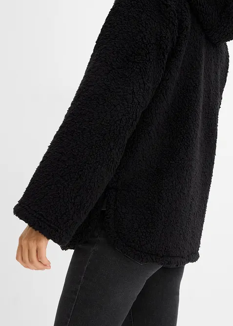 A-linjeformad teddyfleecejacka med slits i sidan, bonprix