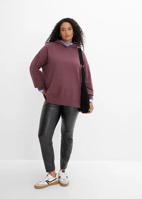 Sweatshirt med huva, i ren bomull, bonprix