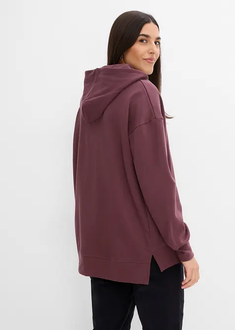Sweatshirt med huva, i ren bomull, bonprix
