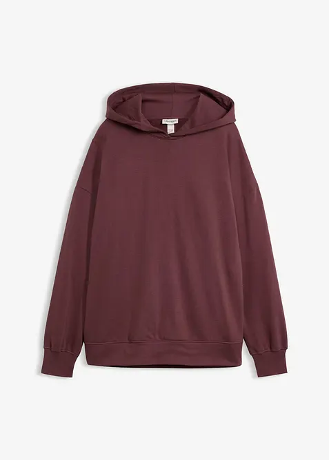 Sweatshirt med huva, i ren bomull, bonprix
