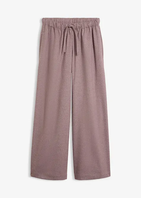 Palazzobyxa med yllelook och viskos, bonprix