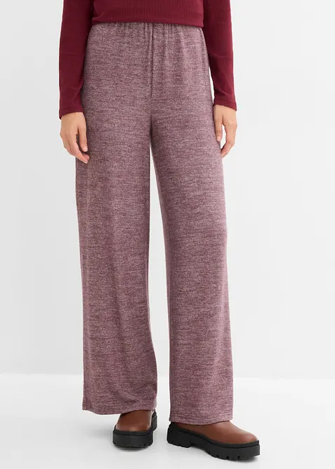 Palazzobyxa med stickad look, bonprix