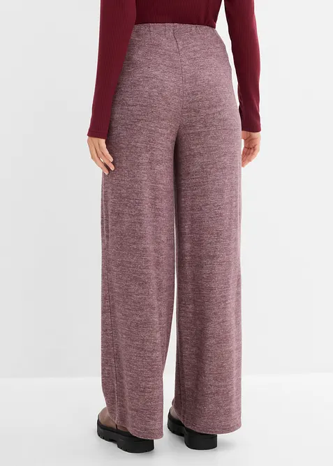 Palazzobyxa med stickad look, bonprix