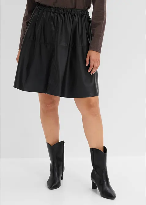 Kort kjol i skinnimitation, bonprix