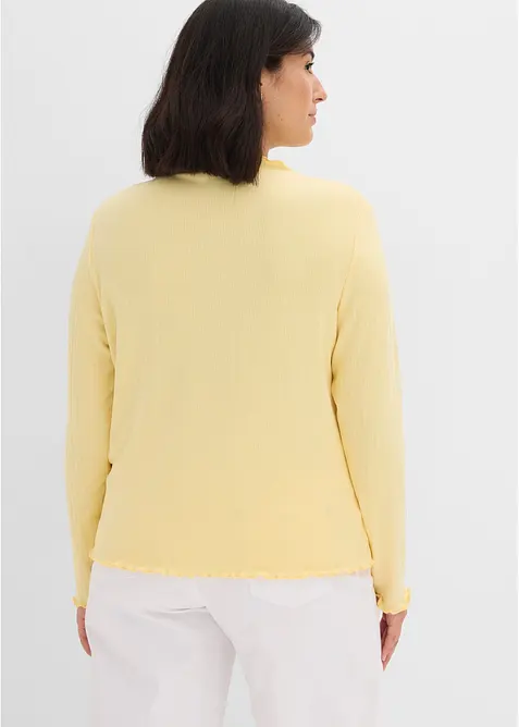 Ribbstickad topp med figurn&auml;ra passform, bonprix