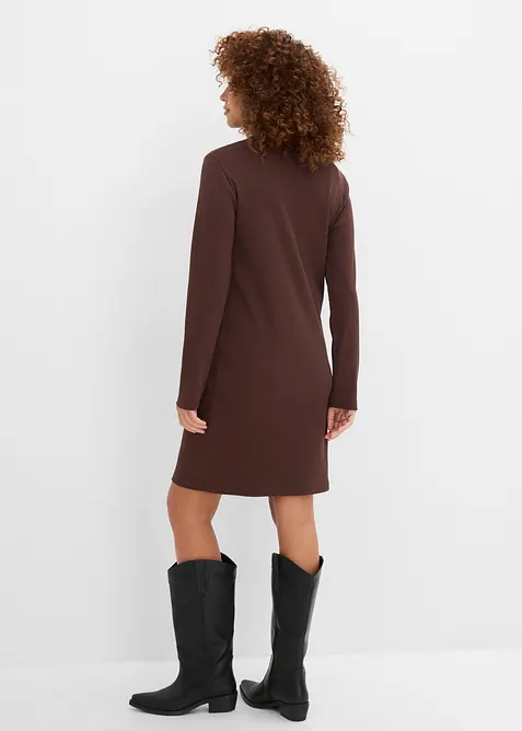 Jerseykl&auml;nning i tungt, ribbstickat material med stretch, bonprix