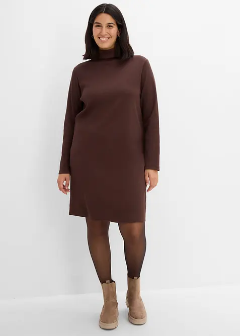 Jerseykl&auml;nning i tungt, ribbstickat material med stretch, bonprix