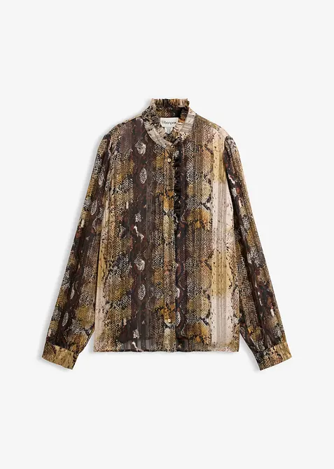 Chiffongblus med glittrande tr&aring;dar, bonprix