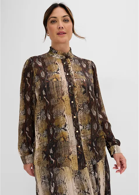 Chiffongblus med glittrande tr&aring;dar, bonprix