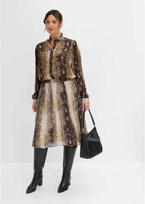 Chiffongblus med glittrande tr&aring;dar, bonprix