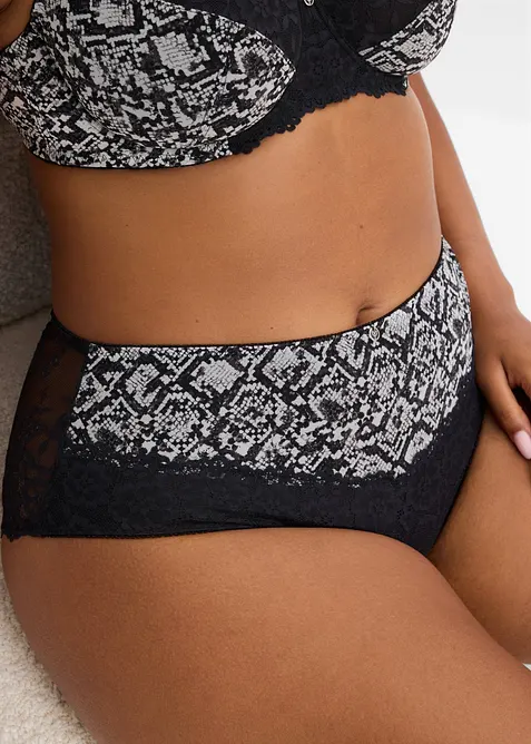 Maxitrosa med m&ouml;nstrad mesh, bonprix