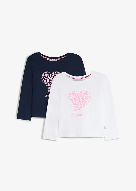 L&aring;ng&auml;rmad topp fr&aring;n Lurchi av mjuk, ekologisk bomull (2-pack), Lurchi