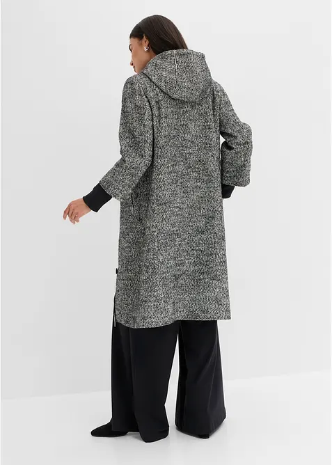 Kappa med tweedlook och stickade handledsv&auml;rmare, bonprix