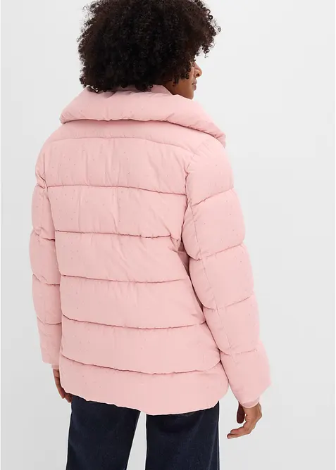 Quiltad jacka med glittrande tryck, bonprix