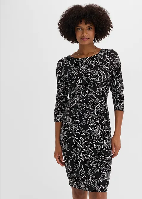 Jerseykl&auml;nning med blomm&ouml;nster, bonprix
