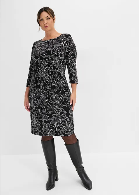 Jerseykl&auml;nning med blomm&ouml;nster, bonprix