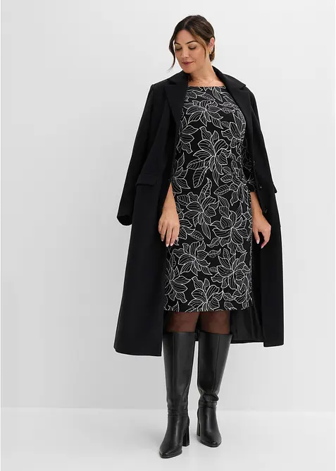 Jerseykl&auml;nning med blomm&ouml;nster, bonprix