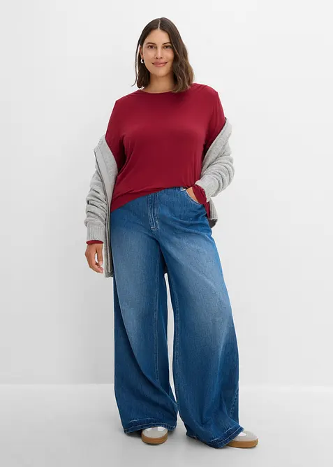 L&aring;ng&auml;rmad topp i elastisk viskosmix, bonprix