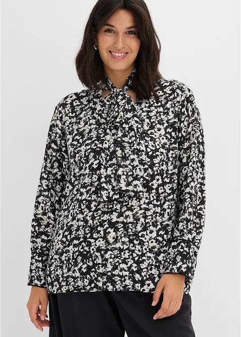 Blus med knytband, bonprix