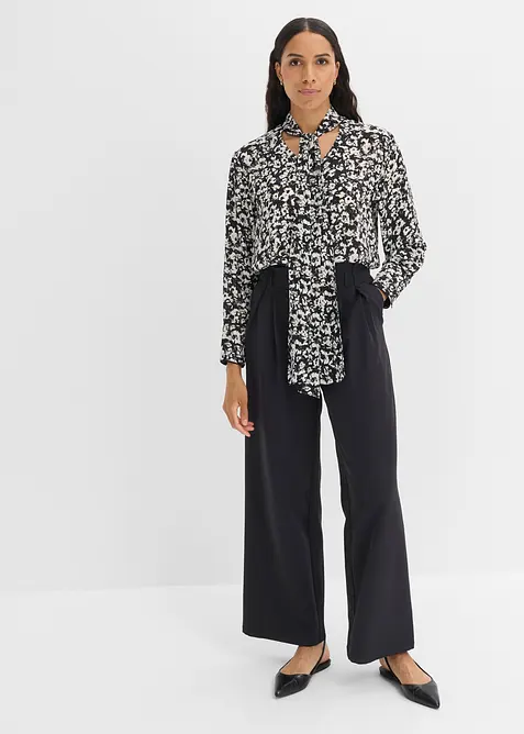 Blus med knytband, bonprix