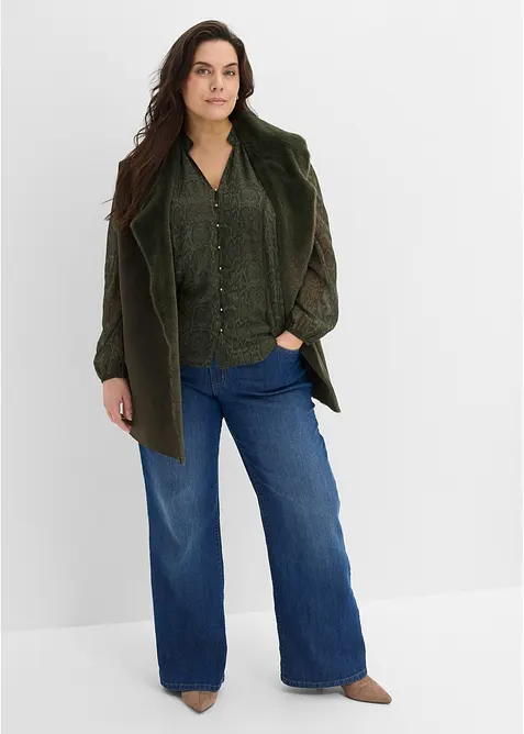 Blus med spetsdekoration, bonprix
