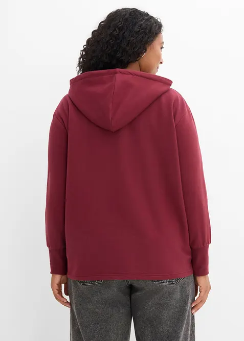 Sweatshirt med huva i bomullsstretch, bonprix