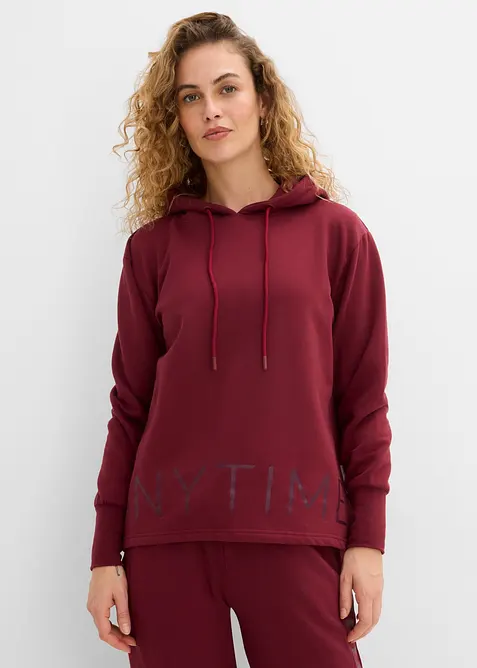 Sweatshirt med huva i bomullsstretch, bonprix