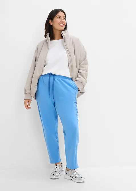 Joggingbyxa av elastisk materialmix med ekologisk bomull, bonprix