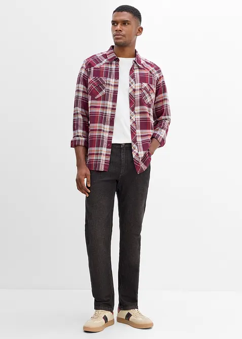 Regular Fit Jeans med res&aring;rmidja, Straight, bonprix