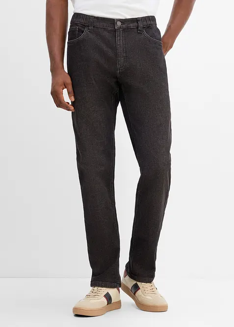 Regular Fit Jeans med res&aring;rmidja, Straight, bonprix