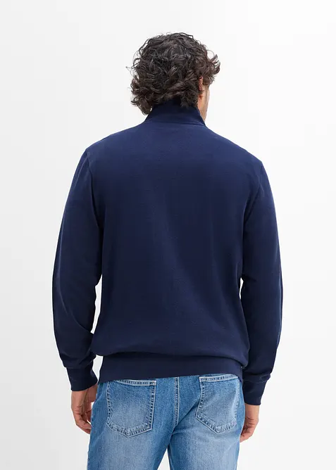 Sweatshirtjacka med st&aring;krage i bomull, bonprix