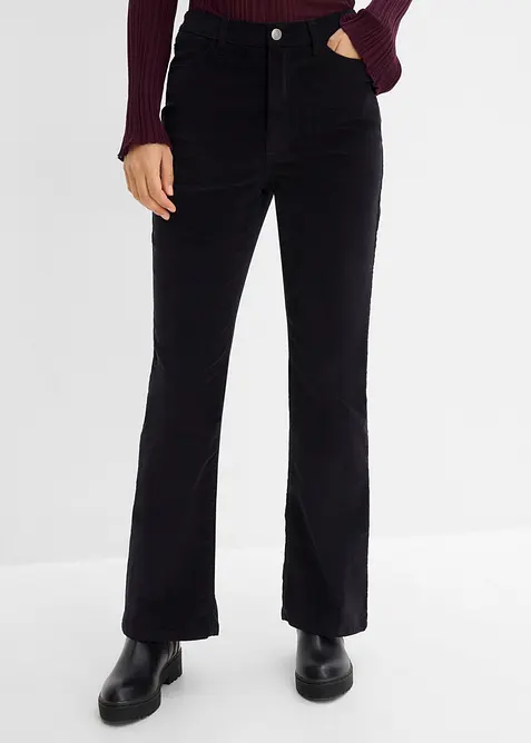 Manchesterbyxa med bootcut i bomullsstretch, bonprix