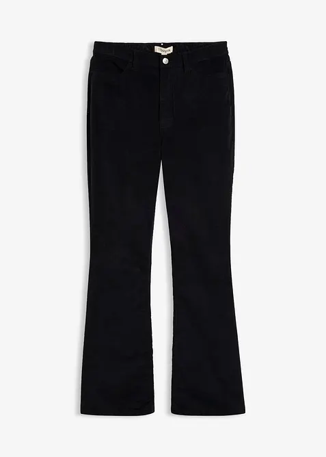 Manchesterbyxa med bootcut i bomullsstretch, bonprix