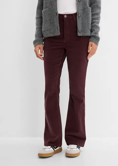 Manchesterbyxa med bootcut i bomullsstretch, bonprix