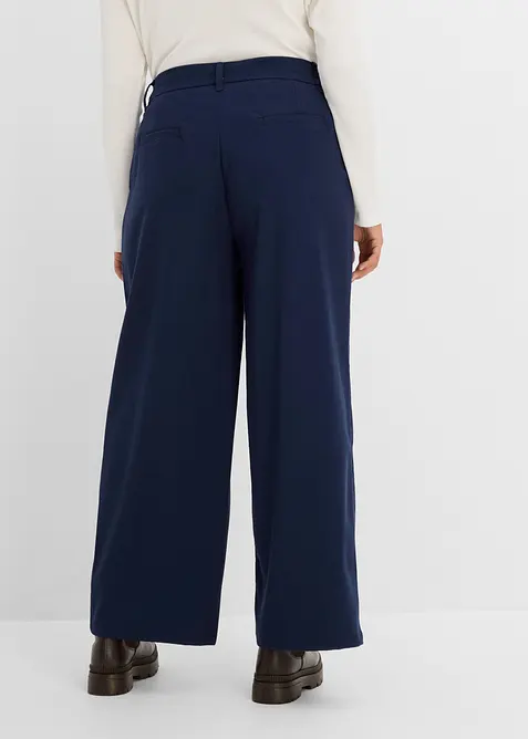 Byxa i materialmix med yllelook, bonprix