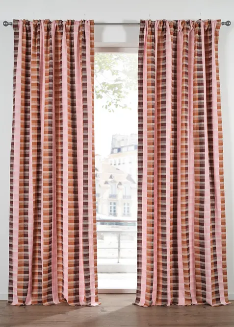 Gardinl&auml;ngd i jacquard av ekologisk bomull (1-pack), bonprix