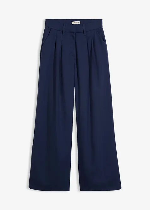Byxa i materialmix med yllelook, bonprix