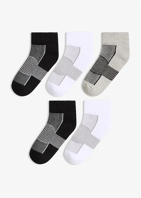 Sportiga strumpor med frott&eacute;f&ouml;rst&auml;rkt insida (5-pack), bonprix