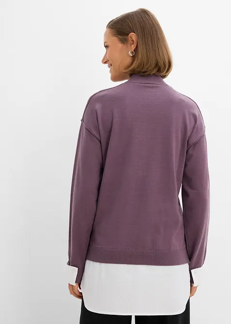 Oversizetr&ouml;ja med blusinf&auml;llning, bonprix